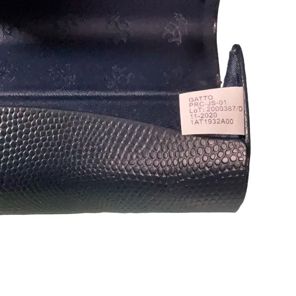 Brooks Brothers Glasses Case Hard Shell Blue Unisex Snakeskin Texture